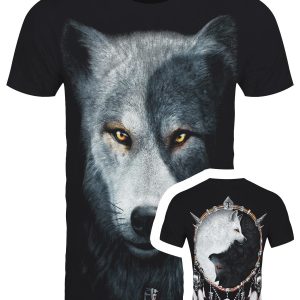 Spiral Wolf Chi Mens Black T Shirt 1