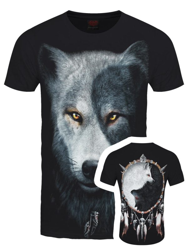 Spiral Wolf Chi Men’s Black T-Shirt