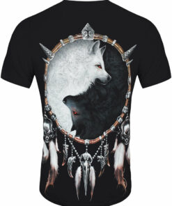 Spiral Wolf Chi Men's Black T-Shirt 1 Spiral Wolf Chi Mens Black T Shirt 2