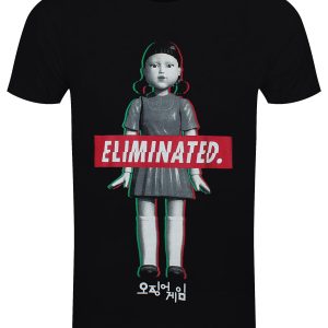 Squid Game Elimination Doll Men’s Black T-Shirt