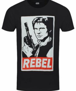 Star Wars Han Solo Rebel Mens Black T Shirt 1