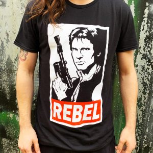 Star Wars Han Solo Rebel Mens Black T Shirt 3