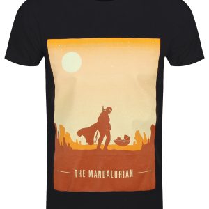 Star Wars Mandalorian Retro Poster Men’s Black T-Shirt