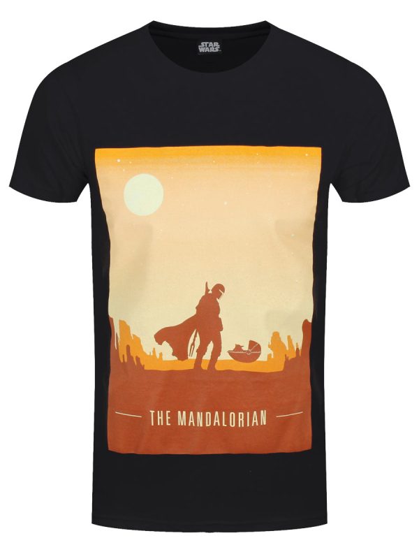 Star Wars Mandalorian Retro Poster Men’s Black T-Shirt