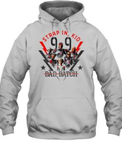 Star Wars The Bad Batch Strap In Kid Group Shot T shirt 5