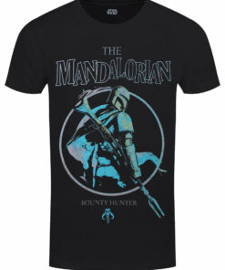 Star Wars The Mandalorian Grunge Poster Mens Black T Shirt 1
