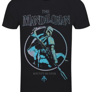 Star Wars The Mandalorian Grunge Poster Mens Black T Shirt 1