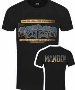 Star Wars The Mandalorian Row of Helmets Mens Black T Shirt 1