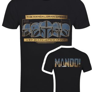 Star Wars The Mandalorian Row of Helmets Men’s Black T-Shirt