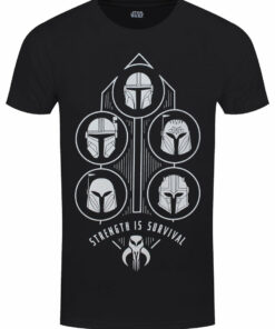 Star Wars The Mandalorian Strength Is Survival Mens Black T Shirt 1