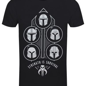 Star Wars The Mandalorian Strength Is Survival Mens Black T Shirt 1