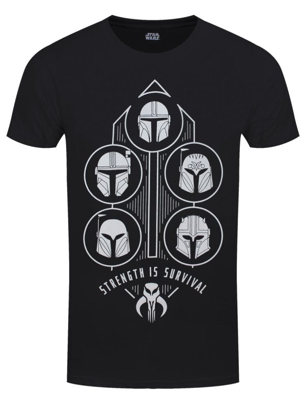 Star Wars The Mandalorian Strength Is Survival Men’s Black T-Shirt