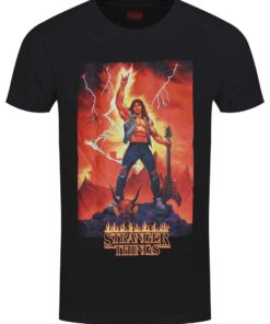 Stranger Things Eddie Rocks Mens Black T Shirt 1