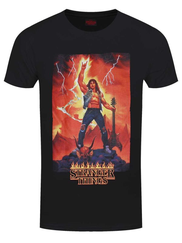 Stranger Things Eddie Rocks Men’s Black T-Shirt