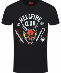 Stranger Things Hellfire Club Logo Mens Black T Shirt 1