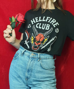 Stranger Things Hellfire Club Logo Men's Black T-Shirt 2 Stranger Things Hellfire Club Logo Mens Black T Shirt 3