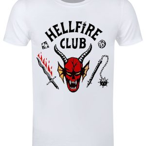 Stranger Things Hellfire Club Logo Men’s White T-Shirt