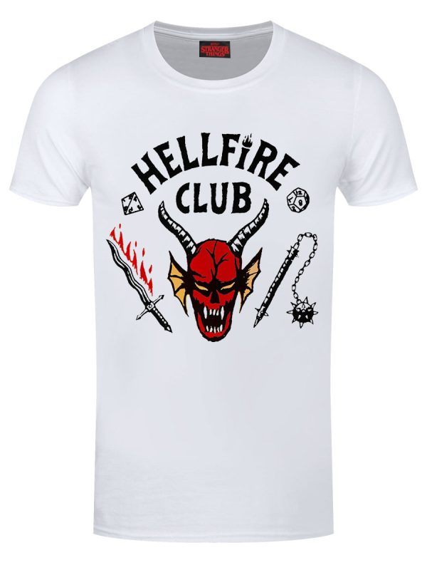 Stranger Things Hellfire Club Logo Men’s White T-Shirt