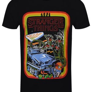 Stranger Things Retro Boarder Mens Black T Shirt 1