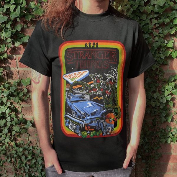 Stranger Things Retro Boarder Men’s Black T-Shirt