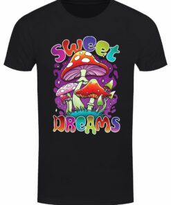 Sweet Dreams Mushroom Mens Black T Shirt 1