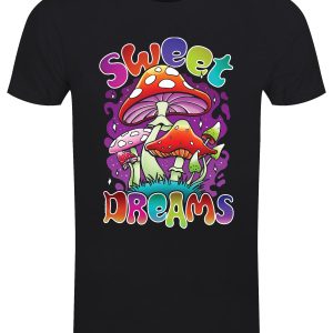 Sweet Dreams Mushroom Men’s Black T-Shirt