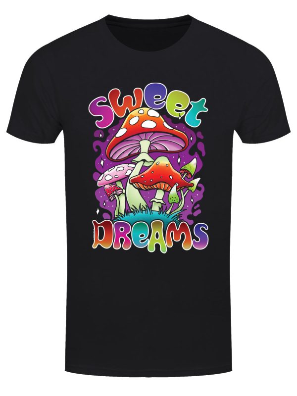 Sweet Dreams Mushroom Men’s Black T-Shirt