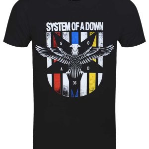 System Of A Down Eagle Colours Mens Black T Shirt 1