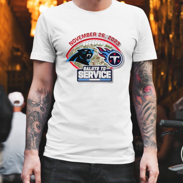 Tennessee Titans vs. Carolina Panthers gameday November 26 2023 Salute to service shirt