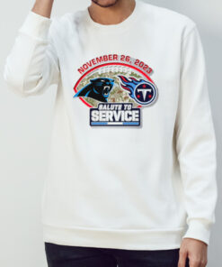 Tennessee Titans vs Carolina Panthers gameday November 26 2023 Salute to service shirt 2