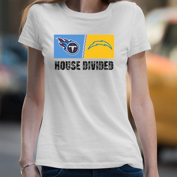 Tennessee Titans vs Los Angeles Chargers House Divided Shirt