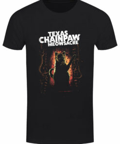 Texas Chainpaw Meowsacre Mens Black T Shirt 1