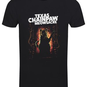 Texas Chainpaw Meowsacre Men’s Black T-Shirt