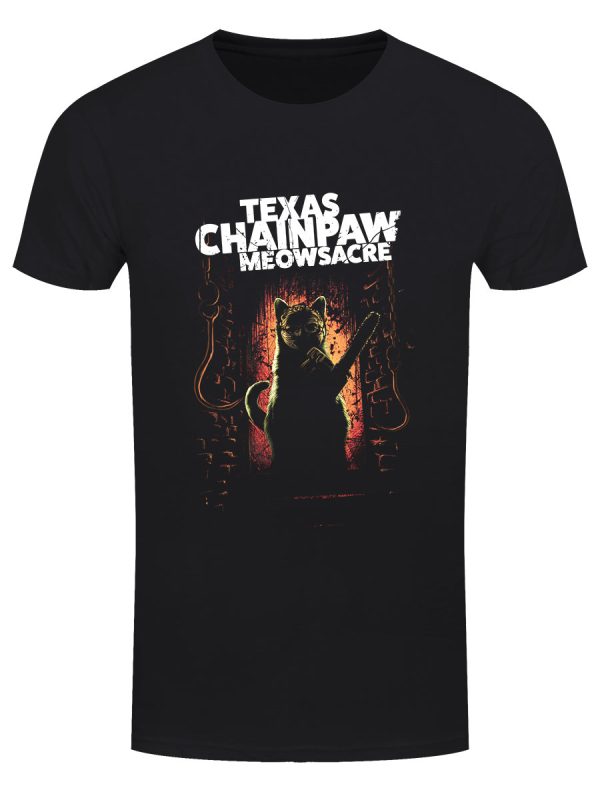 Texas Chainpaw Meowsacre Men’s Black T-Shirt