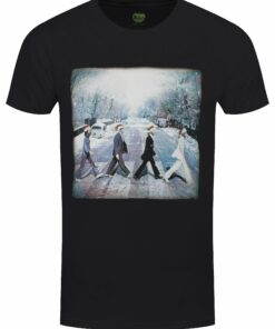 The Beatles Abbey Christmas Mens Black T Shirt 1