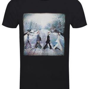 The Beatles Abbey Christmas Men’s Black T-Shirt