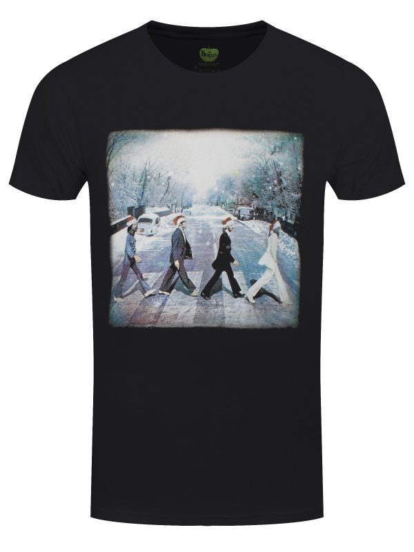 The Beatles Abbey Christmas Men’s Black T-Shirt