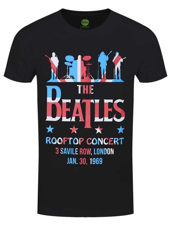 The Beatles Rooftop Flag Men’s Black T-Shirt