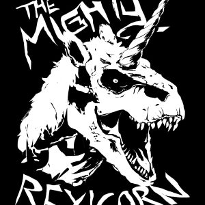 The Mighty Rexicorn Mens Black T Shirt 3