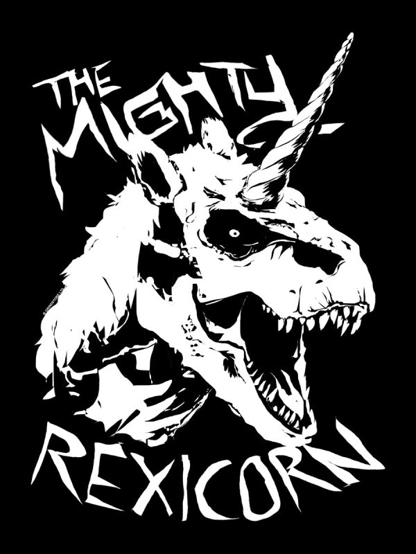 The Mighty Rexicorn Men’s Black T-Shirt