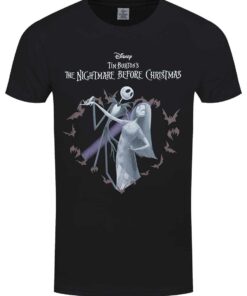 The Nightmare Before Christmas Bat Heart Mens Black T Shirt 1