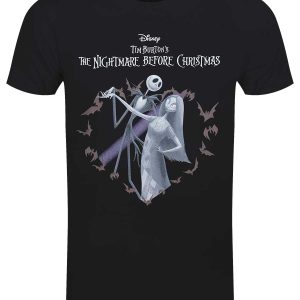 The Nightmare Before Christmas Bat Heart Mens Black T Shirt 1