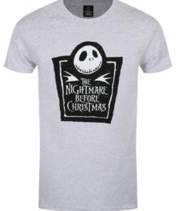 The Nightmare Before Christmas Box Logo Mens Heather Grey T Shirt 1