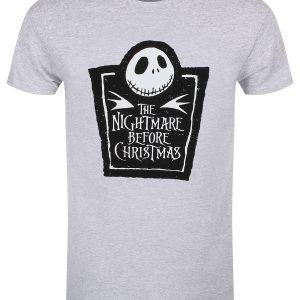 The Nightmare Before Christmas Box Logo Mens Heather Grey T Shirt 1