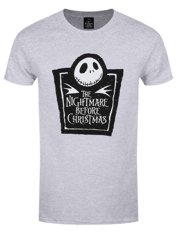 The Nightmare Before Christmas Box Logo Men’s Heather Grey T-Shirt