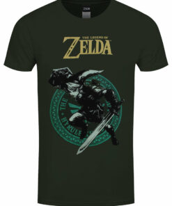 The Nintendo Legend Of Zelda Link Pose Mens Green T Shirt 1