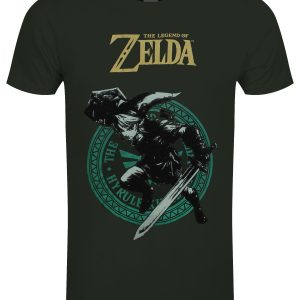 The Nintendo Legend Of Zelda Link Pose Men’s Green T-Shirt