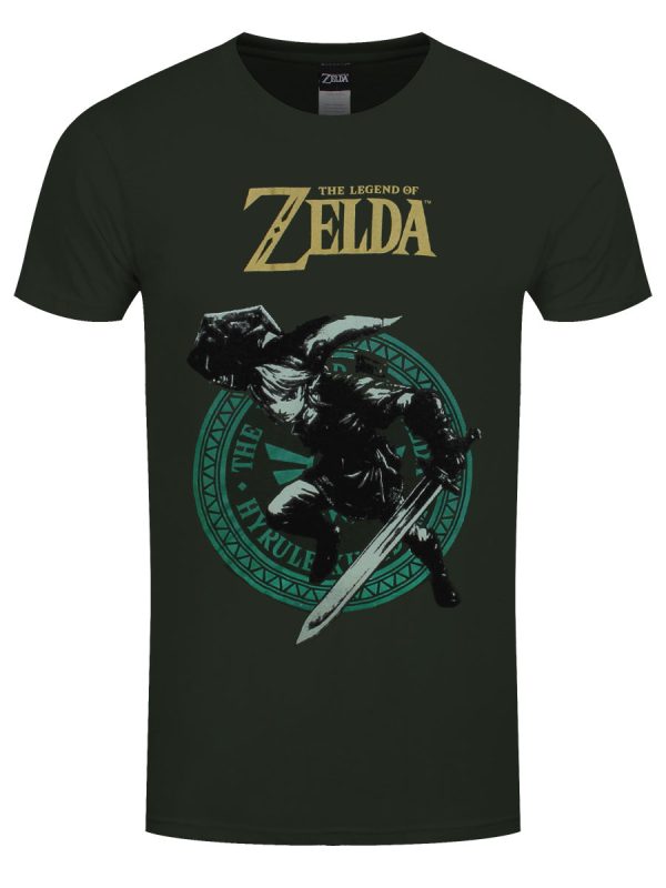 The Nintendo Legend Of Zelda Link Pose Men’s Green T-Shirt