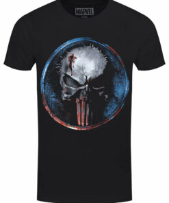 The Punisher Chrome Skull Mens Black T Shir 1