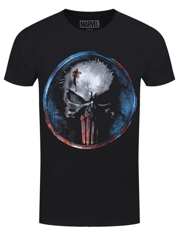 The Punisher Chrome Skull Men’s Black T-Shir